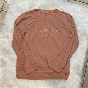 Salmon pink CALVIN KLEIN JEANS long sleeve top